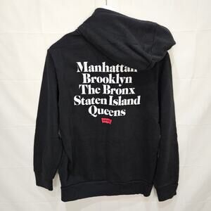 Levi's Men's New York Hoodie Full Zip Black White Size Small